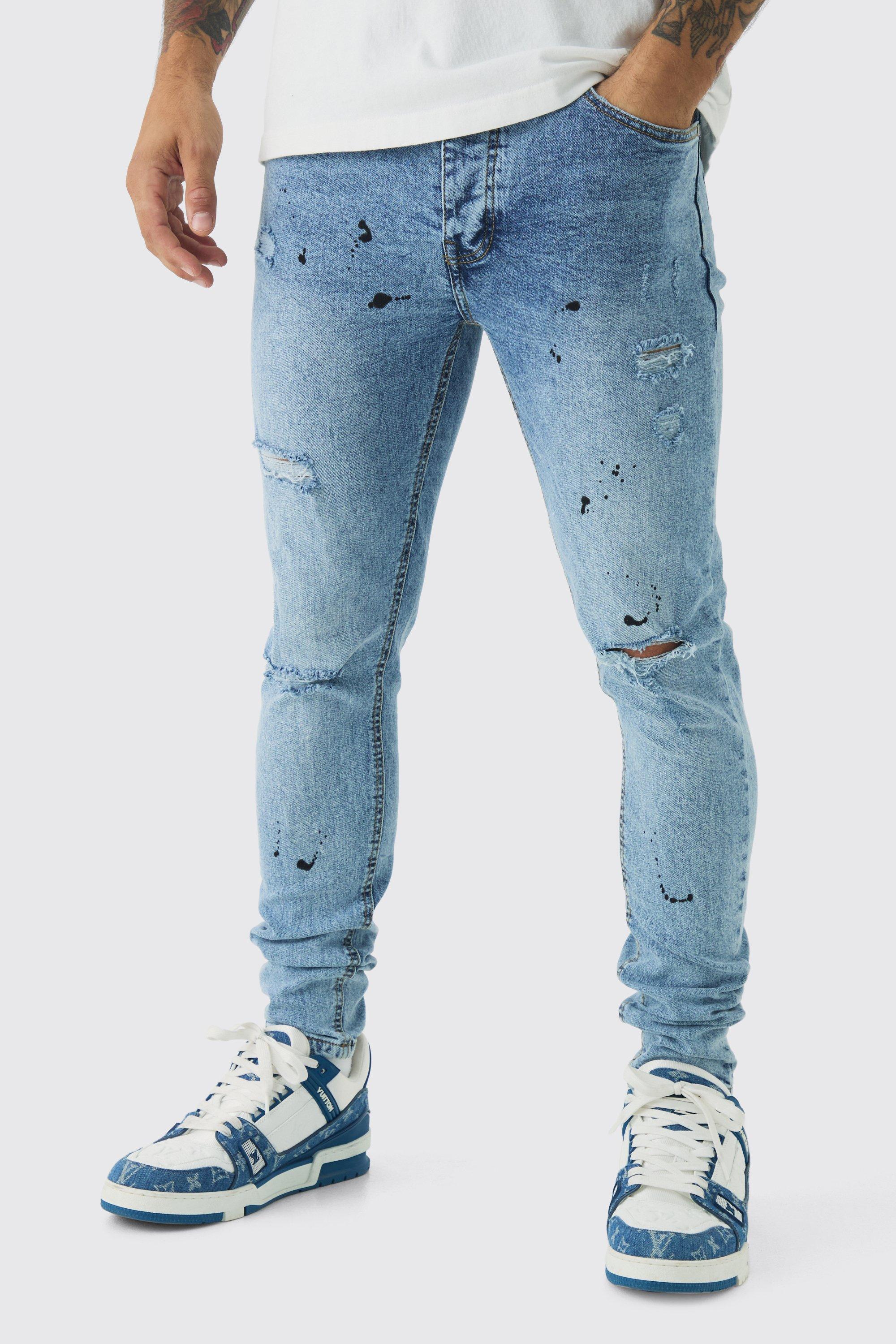 Mens paint splatter jeans best sale